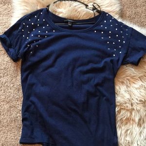 Forever 21 Studded Shoulder Tee
